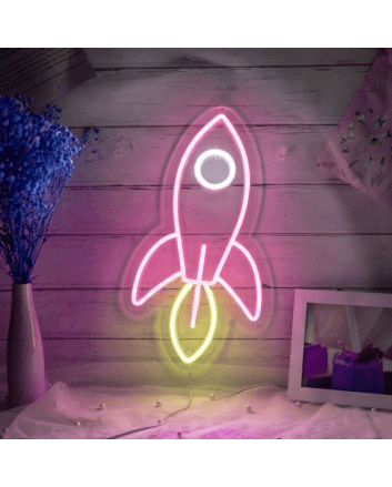 Rocket Ship Neon Sign