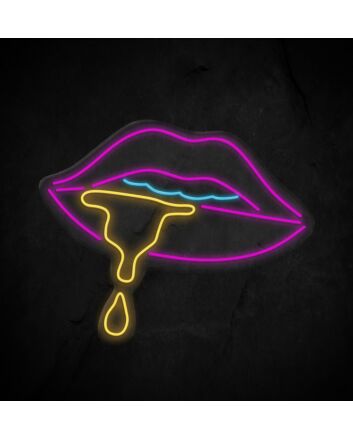Mouth Dripping Neon Sign