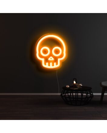 Cartoon Skull Head Neon Sign