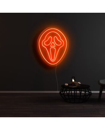 Horror Movie Scream Face Neon Sign