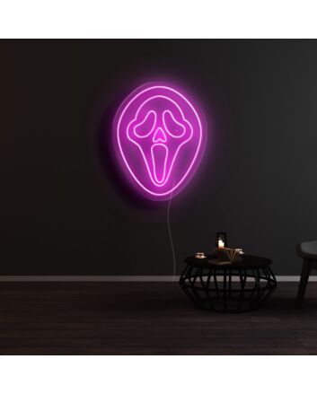Horror Movie Scream Face Neon Sign