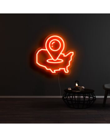 Mexico Map Pin Neon Sign