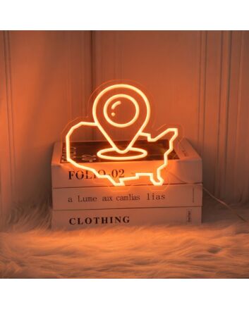 Mexico Map Pin Neon Sign