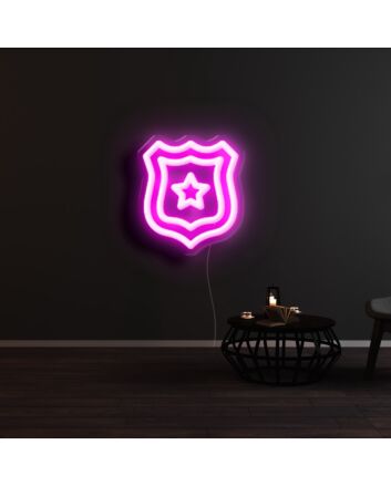 Sheild with Star Neon Sign