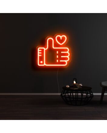 Thumbs Up Like Neon Sign