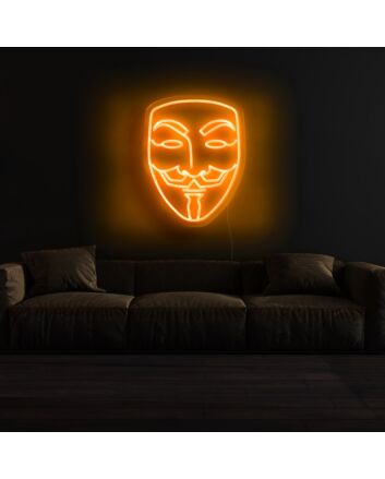 V for Vendetta Mask Neon Sign