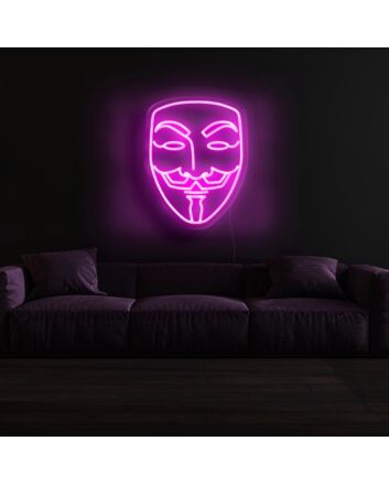 V for Vendetta Mask Neon Sign