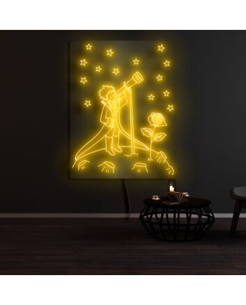 Little Prince With Telescope Neon Sign