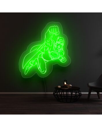 Superman Flying Neon Sign