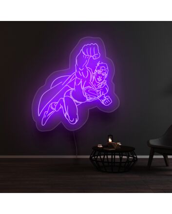 Superman Flying Neon Sign