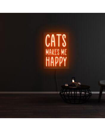 Cats Make Me Happy Neon Sign