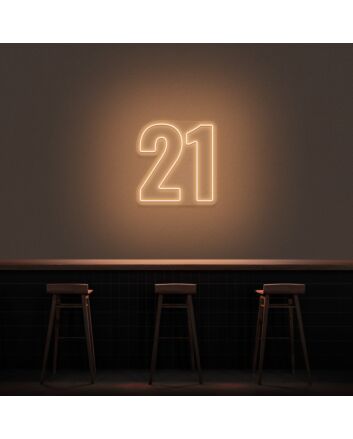 21 Neon Number Neon Sign