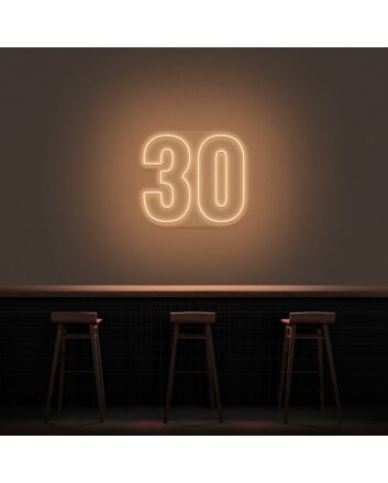 30 Neon Number Neon Sign