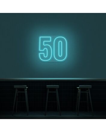 50 Neon Number Neon Sign