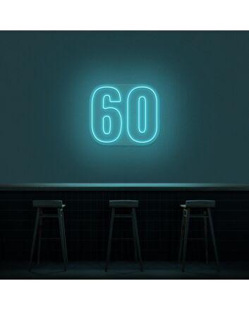 60 Neon Number Neon Sign