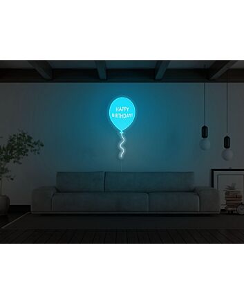 Happy Birthday Balloon Neon Sign