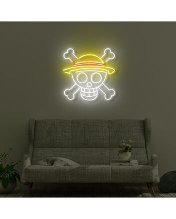 Skull with sun hat LED Neon Sign