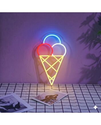 Ice Cream With 3 Balls Neon Sign