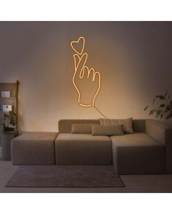 Love Heart Finger Neon Sign