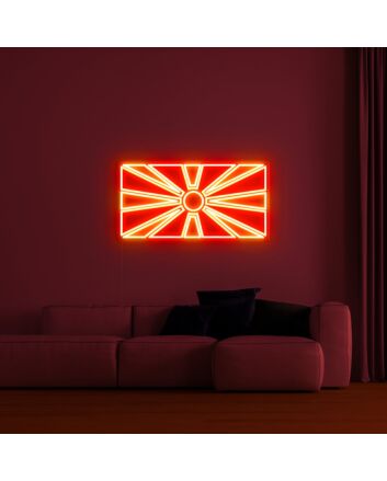 North Macedonia Flag Neon Sign