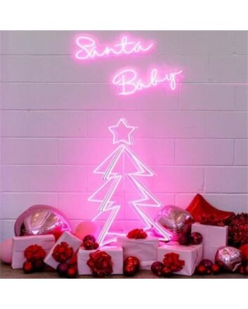 Santa Baby Christmas Tree Neon Sign