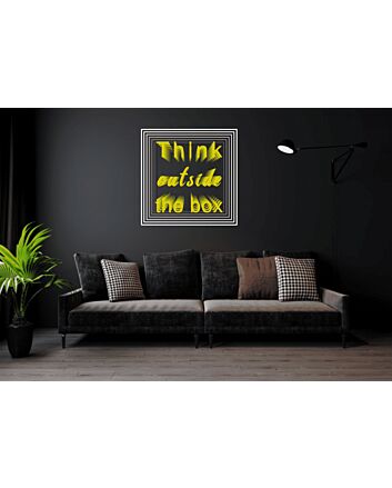 Think Outside The Box Yellow Infinity Mirror Neon Sign
