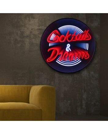Cocktails Dreams Infinity Mirror Neon Sign