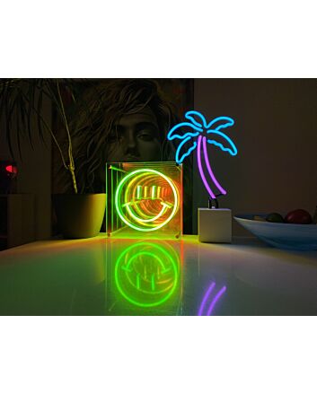 Happy Face Infinity Mirror Neon Sign
