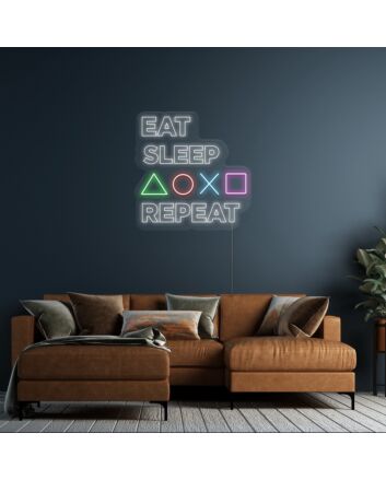 Eat Sleep Repeat Neon Sign