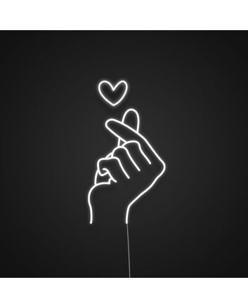Finger Heart Neon Sign