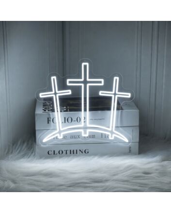 Good Friday Three Crosses Neon Sign
