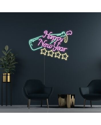 Happy New Year Bottle Neon Sign