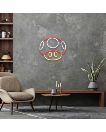 Mario Mushroom Neon Sign