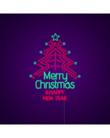 Merry Christmas And Happy New Year Neon Sign