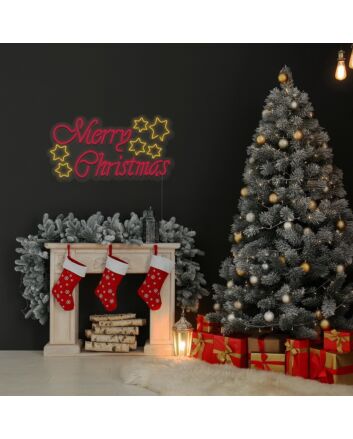 Merry Christmas Stars Neon Sign