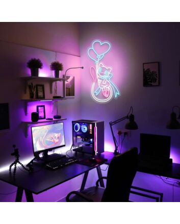 Mew Heart Balloons Neon Sign