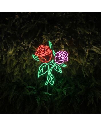 Rose Flower Mothers Day Neon Sign