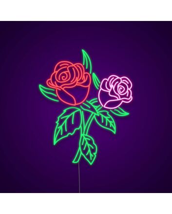 Rose Flower Mothers Day Neon Sign