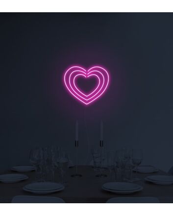 Triple Hearts Neon Sign