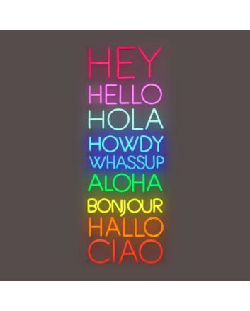 Greetings Hey Hello Hola Howdy Neon Sign