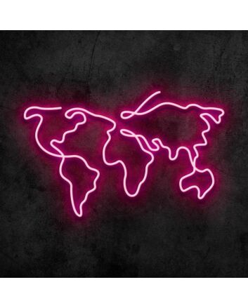 World Map Neon Sign