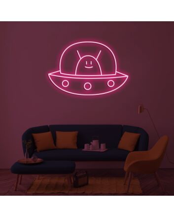 Alien Spaceship Neon Sign
