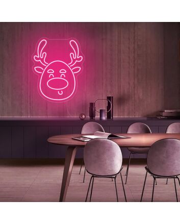 Christmas Deer Head Cute Elk Christmas Neon Sign