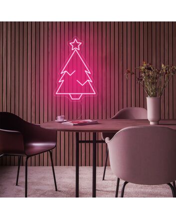 Christmas Green Tree With Star Christmas Neon Sign