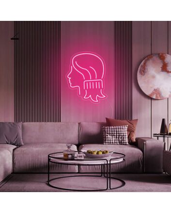 Combing Hair Girl Neon Sign