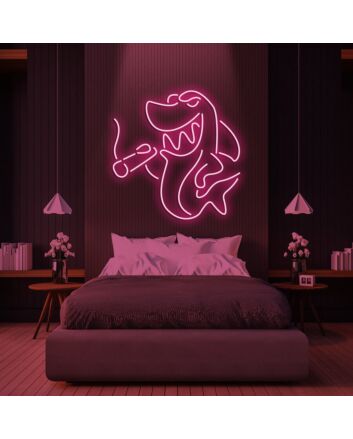 The Smoking Shark Neon Sign