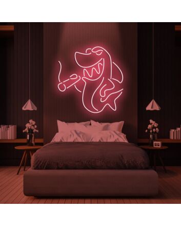 The Smoking Shark Neon Sign