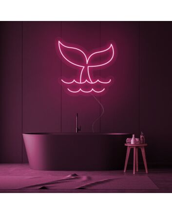 Whale Showing Tail Neon Sign