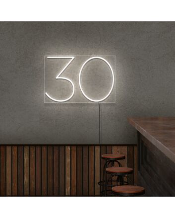 Number 30 Neon Sign