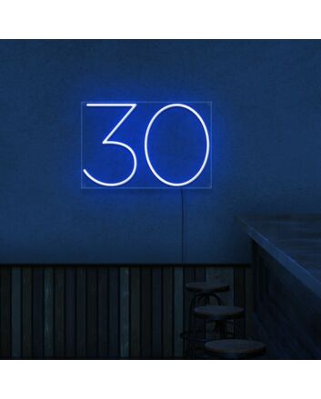 Number 30 Neon Sign